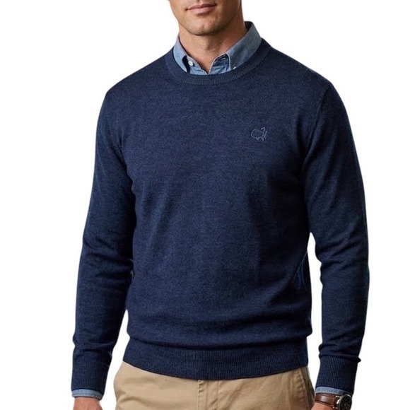 Clubhouse Collection Other - Clubhouse Collection Masters Marino Wool Navy Sweater Mens Made in Italy S/M